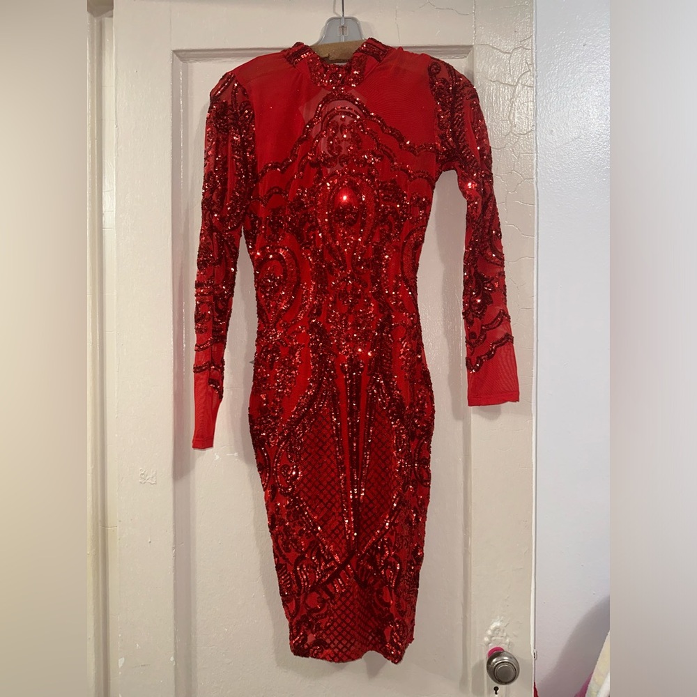 Red Sequin Dress